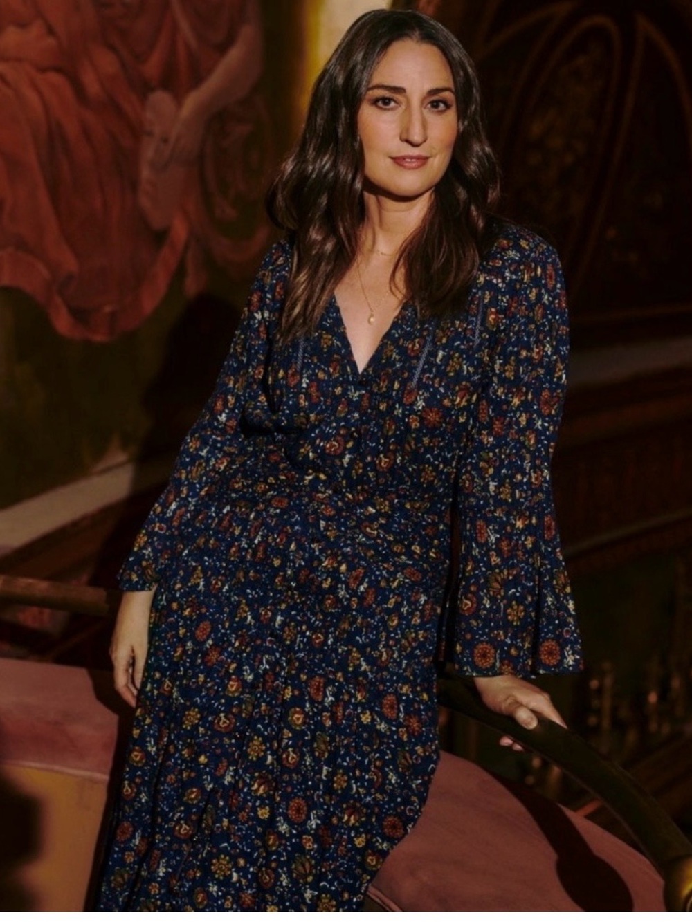 Veronica Beard Shireen Floral Pleated Midi Dress Size 12